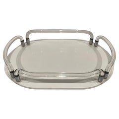 Dorothy Thorpe Mid-Century Modern Oval Lucite Tray, 1970's