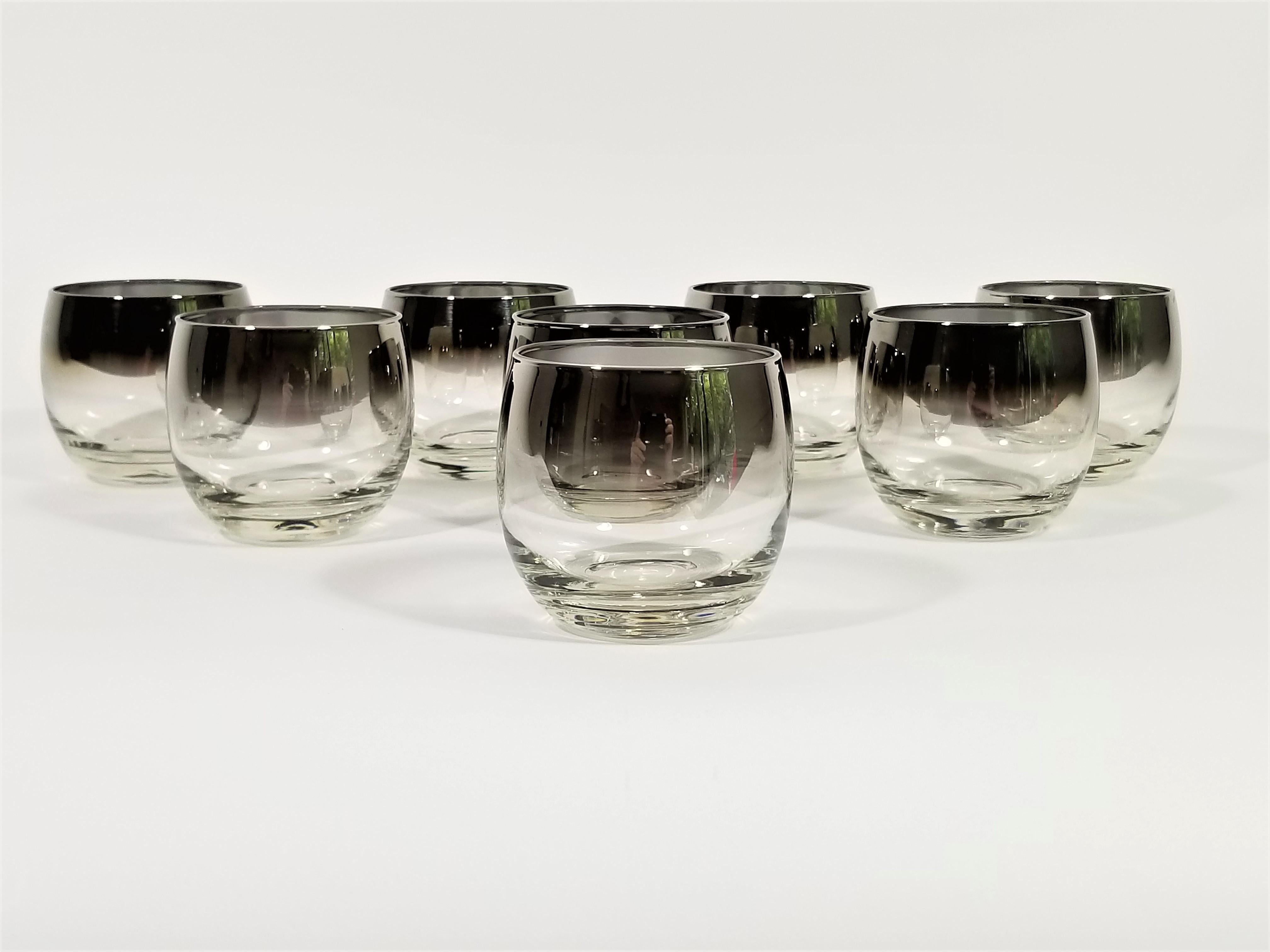 Dorothy Thorpe Midcentury Silver Glassware Set of 8 In Excellent Condition In New York, NY