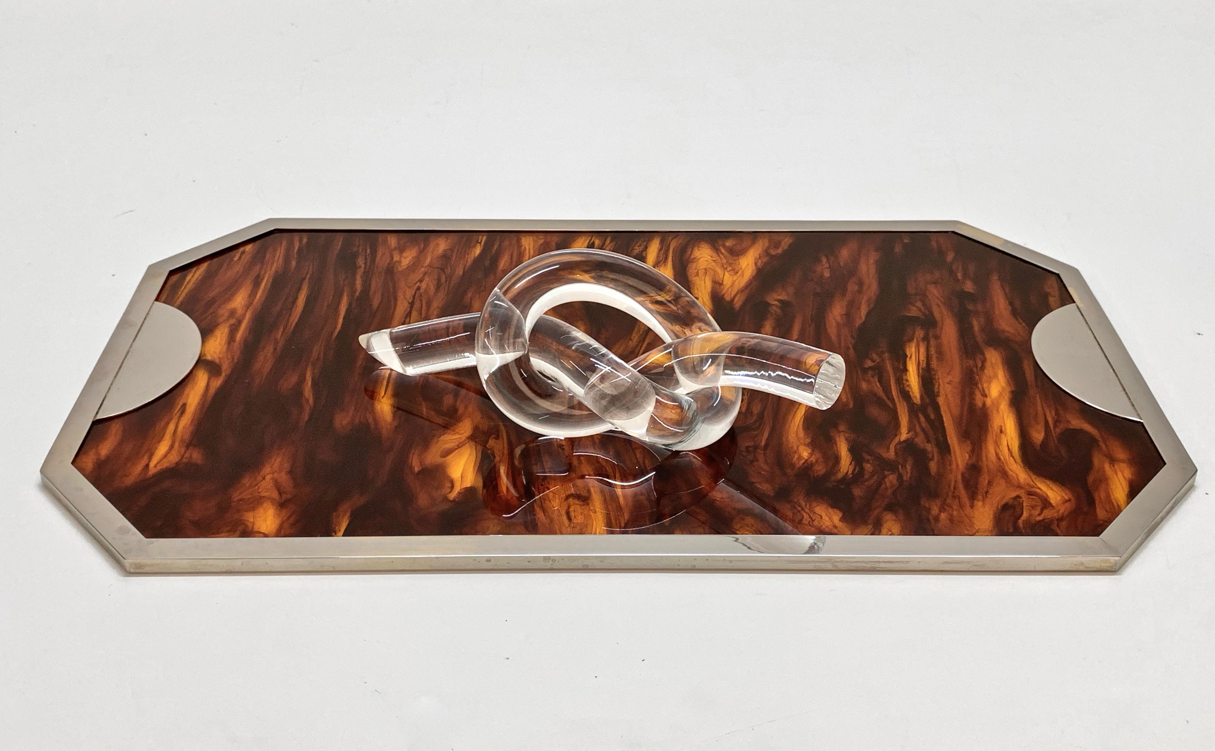 Dorothy Thorpe Midcentury Crystal Lucite American Knot Paperweight Sculpture For Sale 13