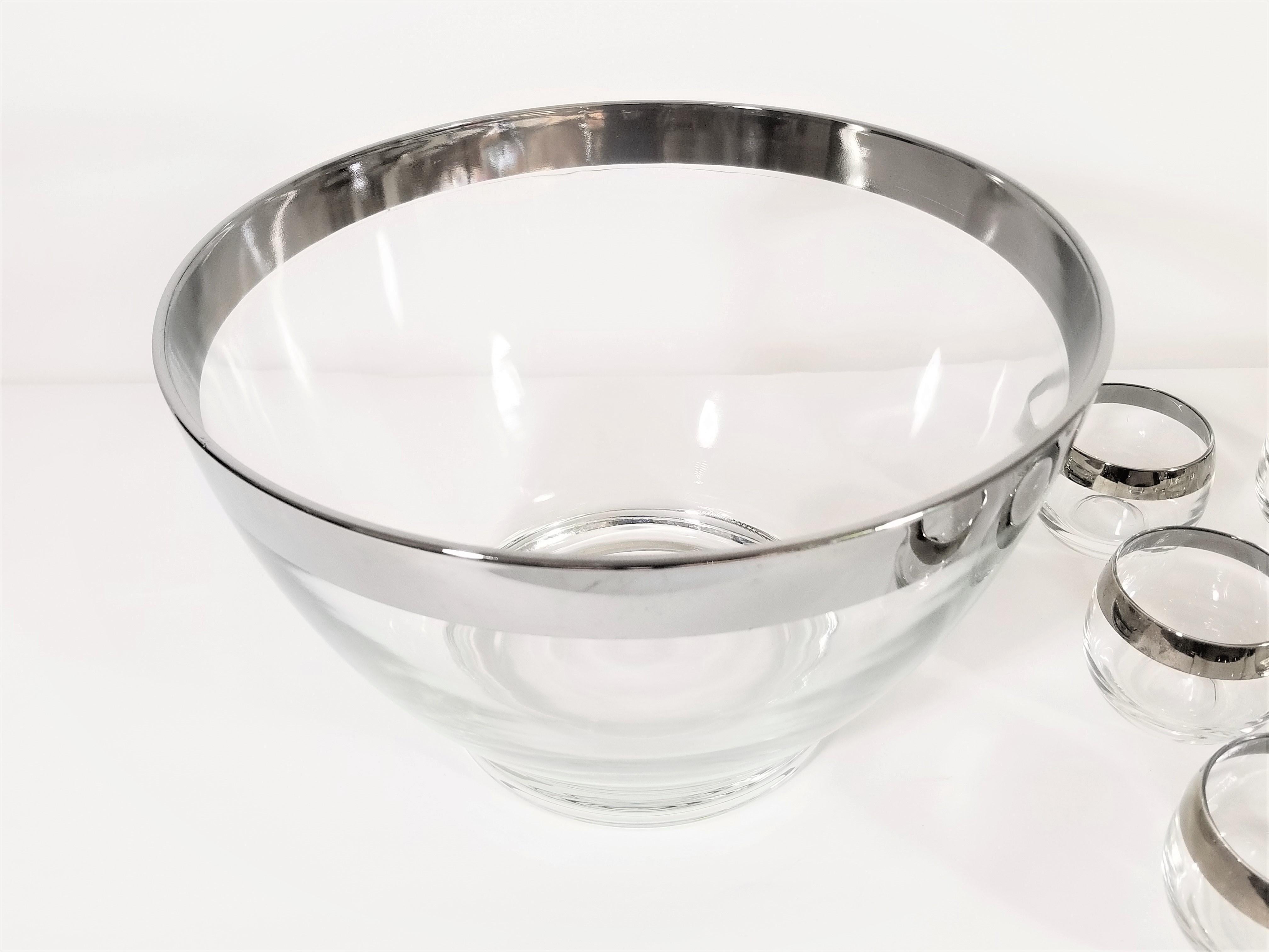 Dorothy Thorpe Midcentury Punch Bowl Set with Roly Poly Glasses 13 Pieces 1
