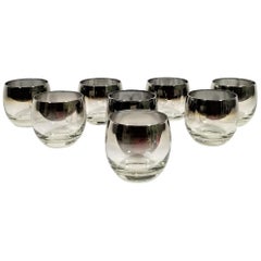 Dorothy Thorpe Midcentury Silver Glassware Set of 8