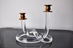 Dorothy Thorpe Pretzel Candle Holder in Lucite, 1970