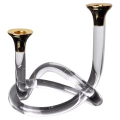 Dorothy Thorpe Pretzel Candle Holder in Lucite 1970