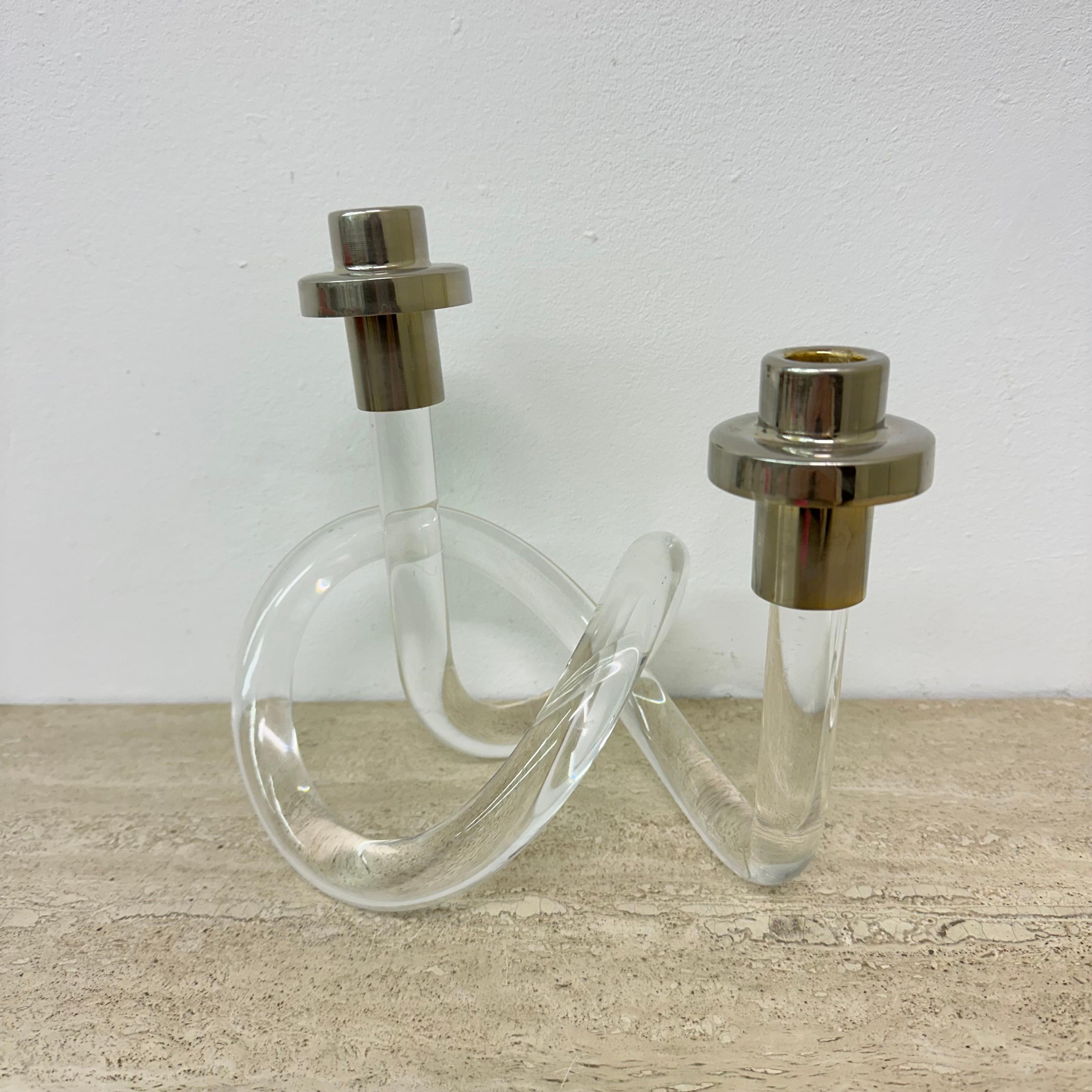 Mid-Century moderno Bastone da candela in lucite di Dorothy Thorpe Pretzel, metà del secolo scorso, anni '40 in vendita