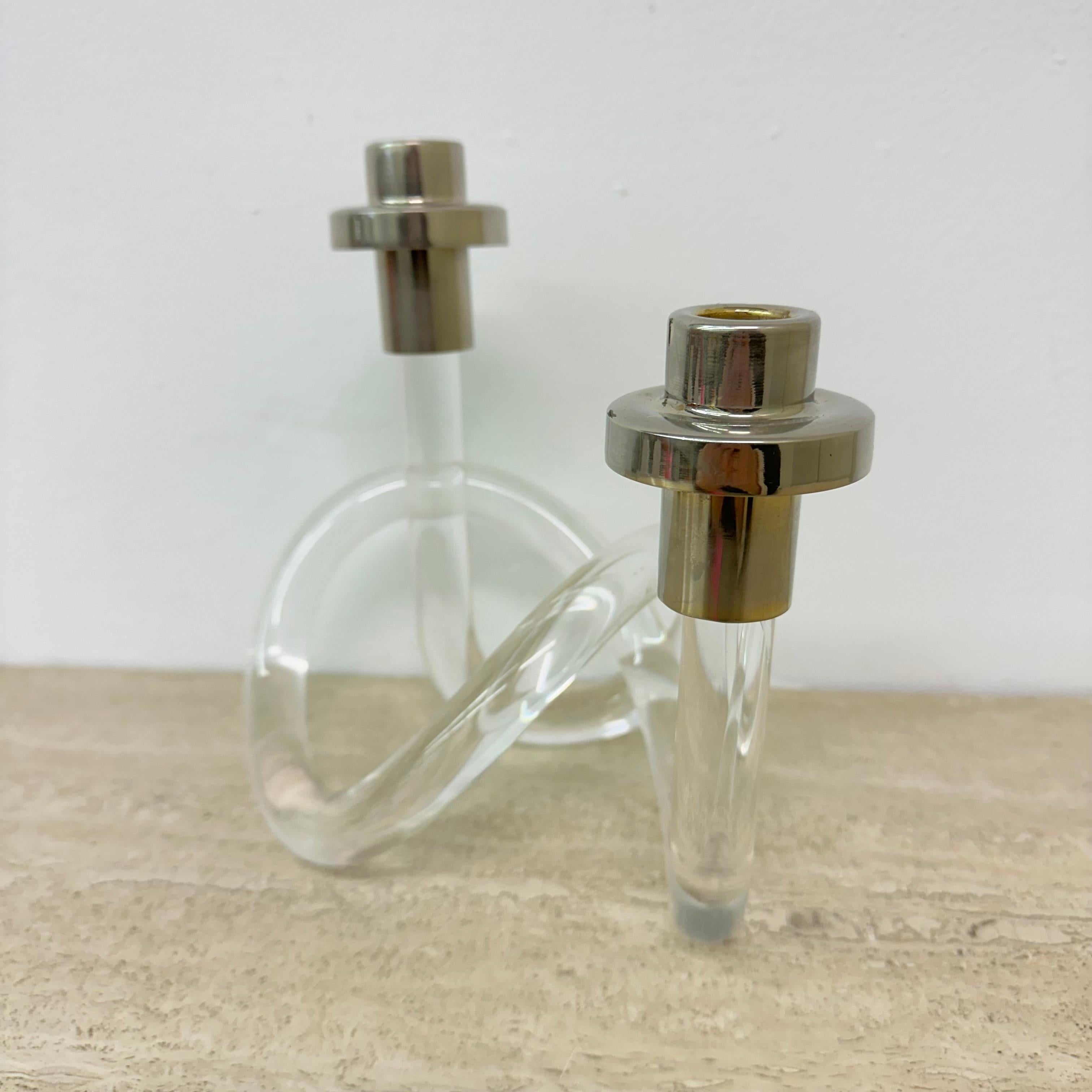 Americano Bastone da candela in lucite di Dorothy Thorpe Pretzel, metà del secolo scorso, anni '40 in vendita