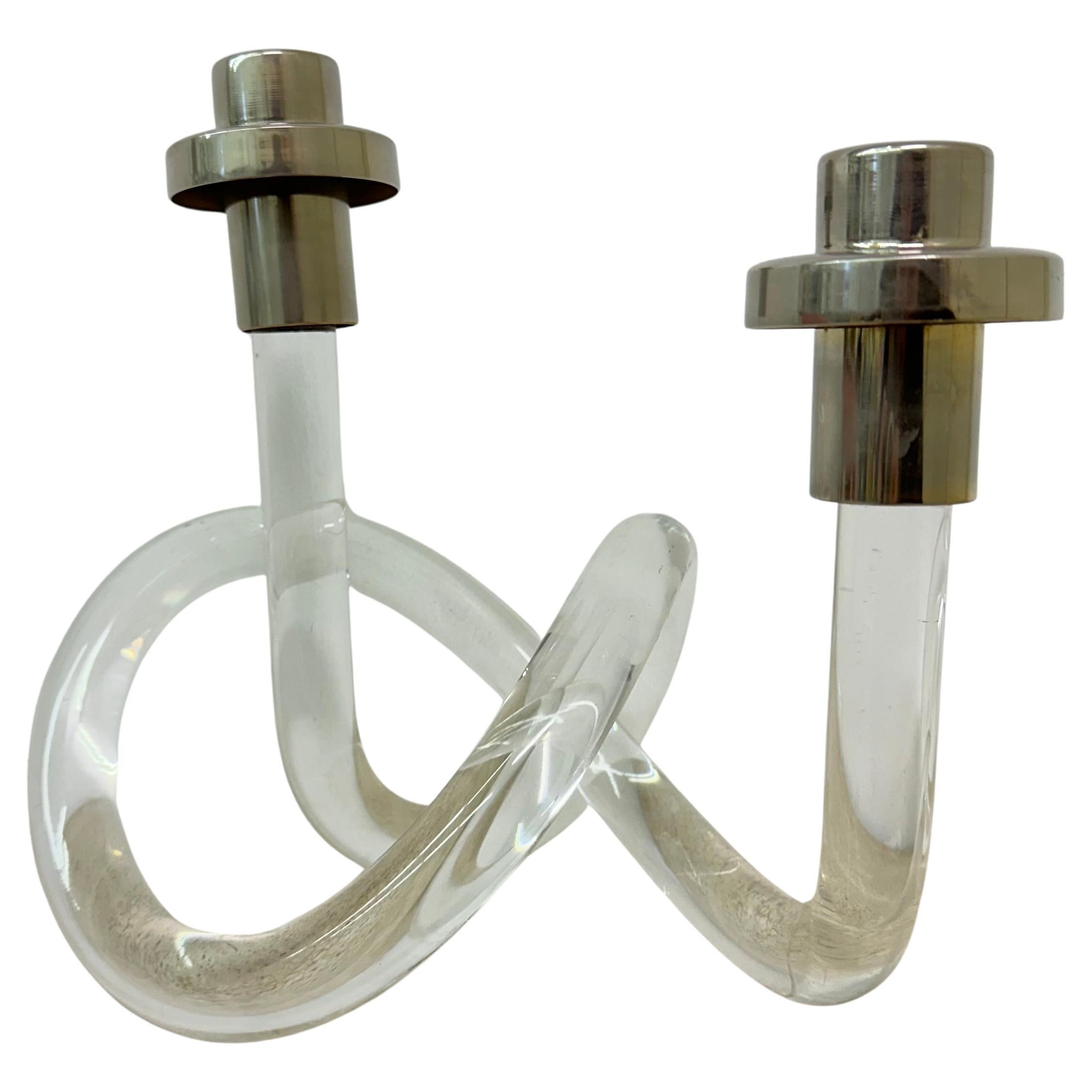 Dorothy Thorpe Pretzel mid-century lucite candle stick, 1940’s