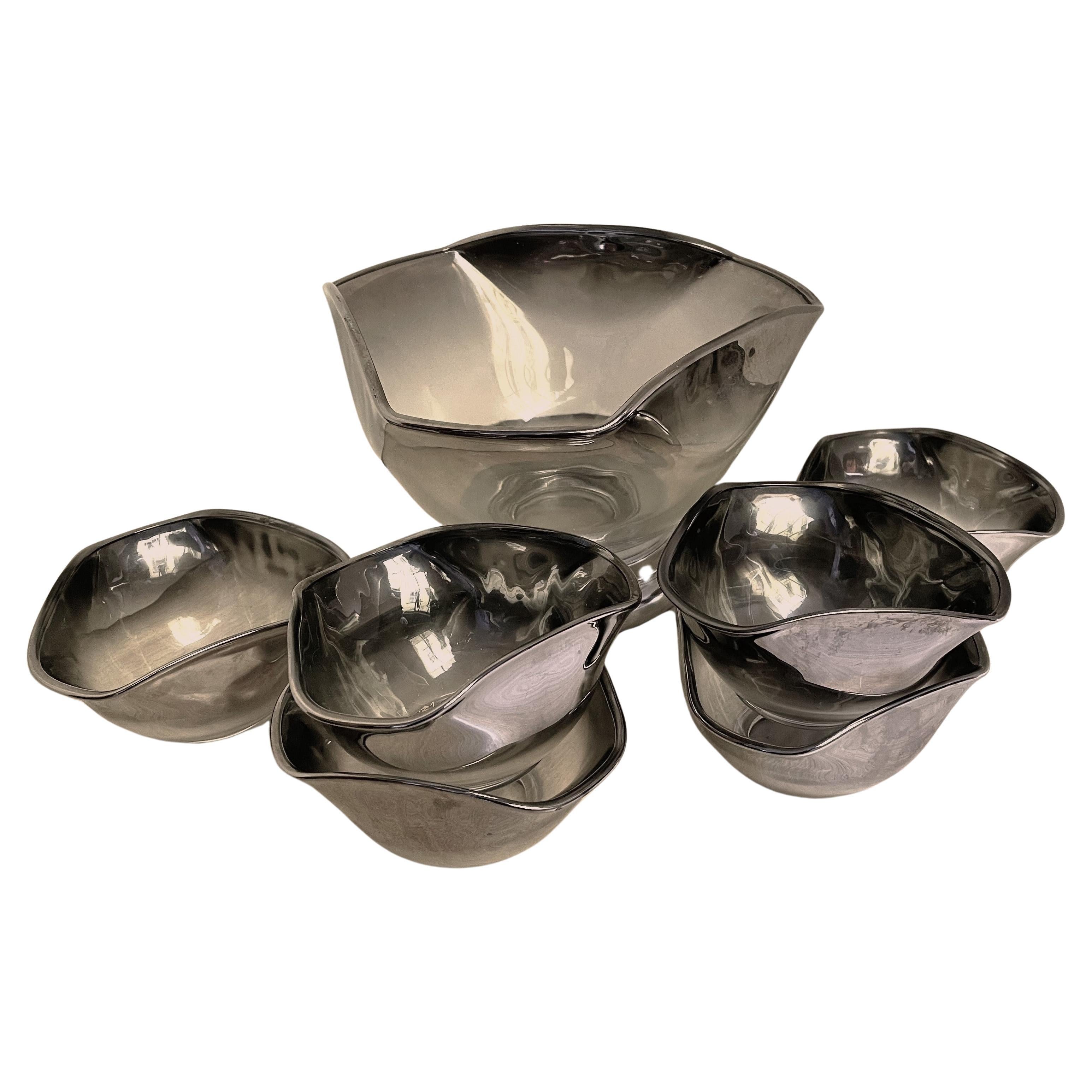 Dorothy Thorpe Queens Lusterware Set di insalatiere triangolari da 7 pezzi