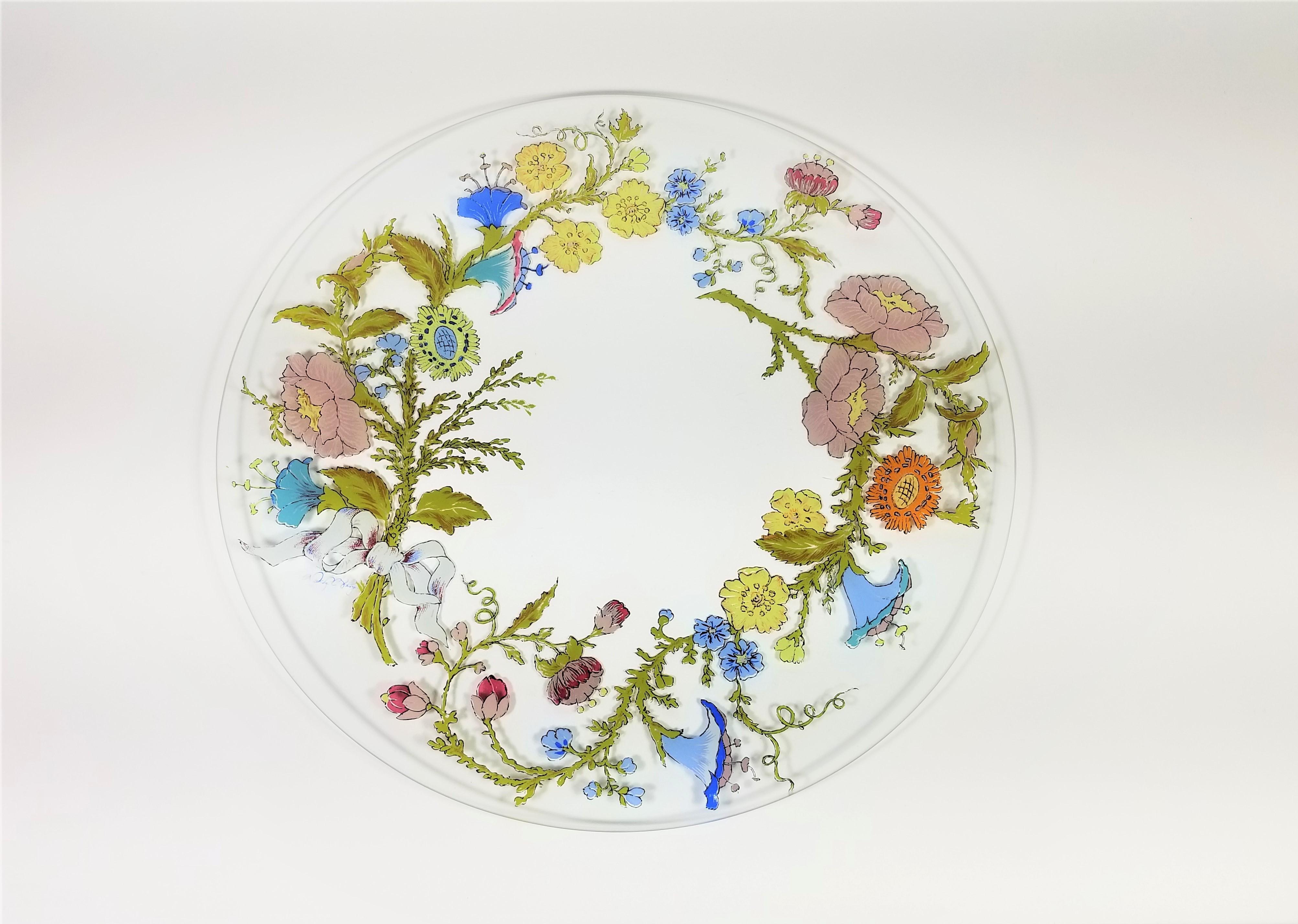Dorothy Thorpe Signed and Hand Painted Platter In Excellent Condition In New York, NY