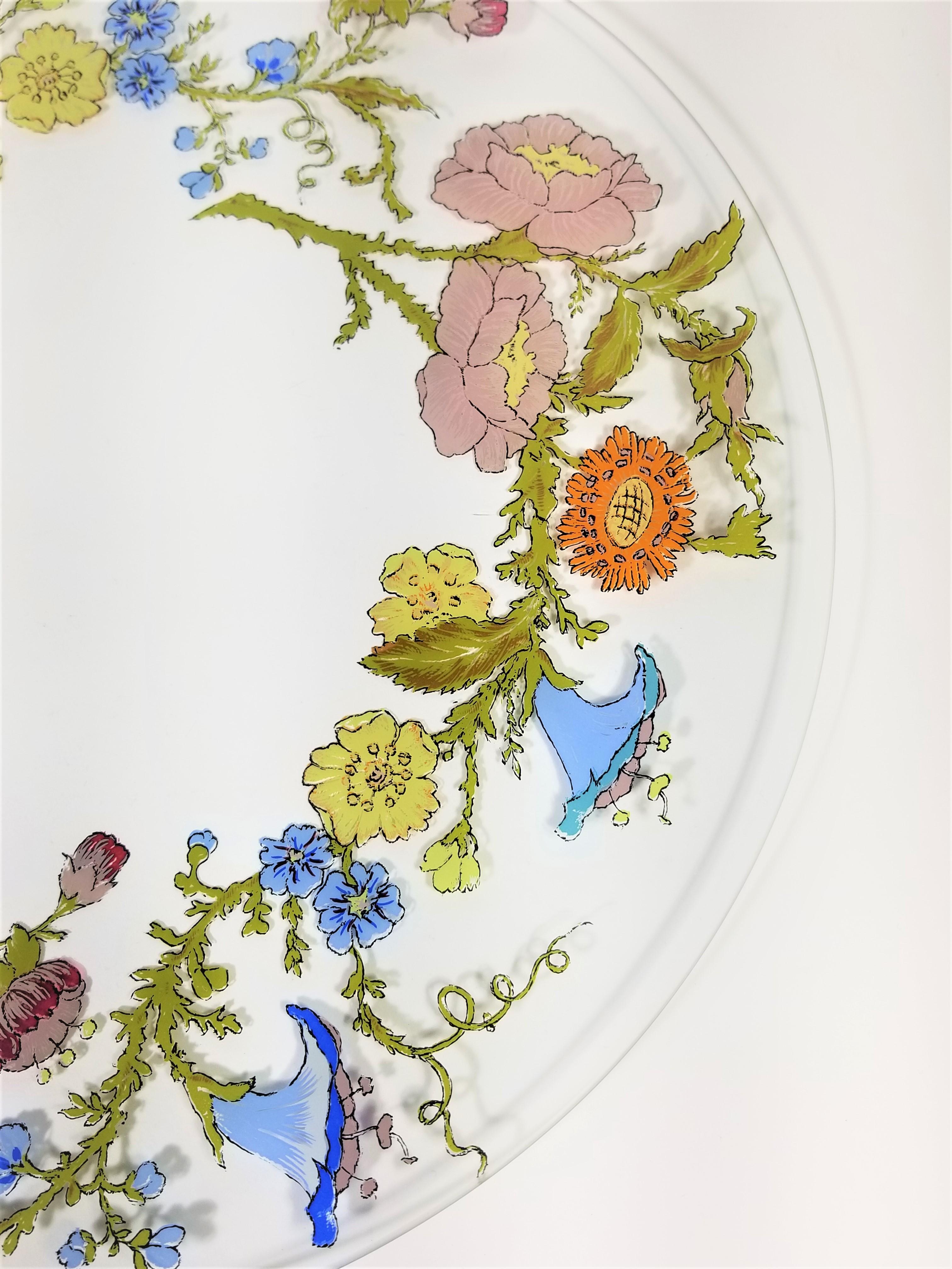 Glass Dorothy Thorpe Signed and Hand Painted Platter