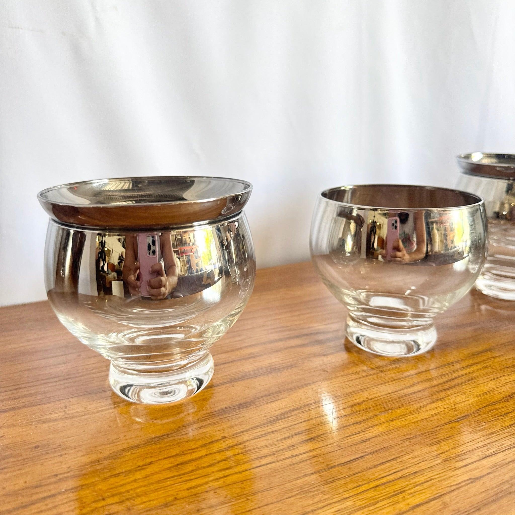 American Dorothy Thorpe Silver Fade Seafood/Cocktail Nesting Glasses Set - 11 Pieces For Sale