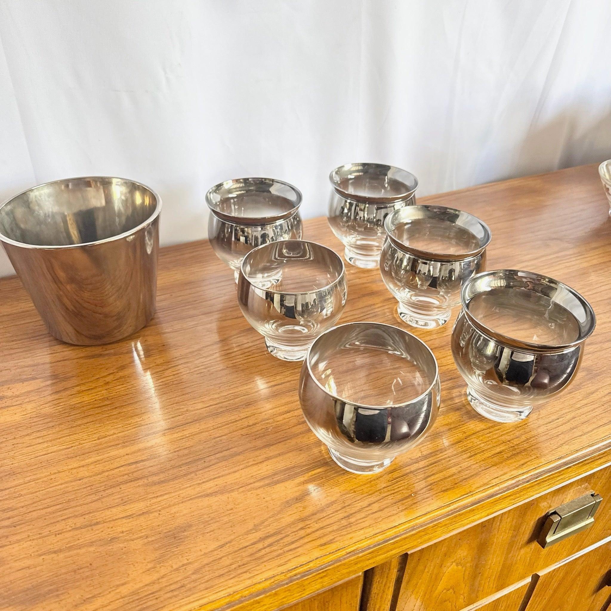 Dorothy Thorpe Silver Fade Seafood/Cocktail Nesting Glasses Set - 11 Pieces For Sale 1