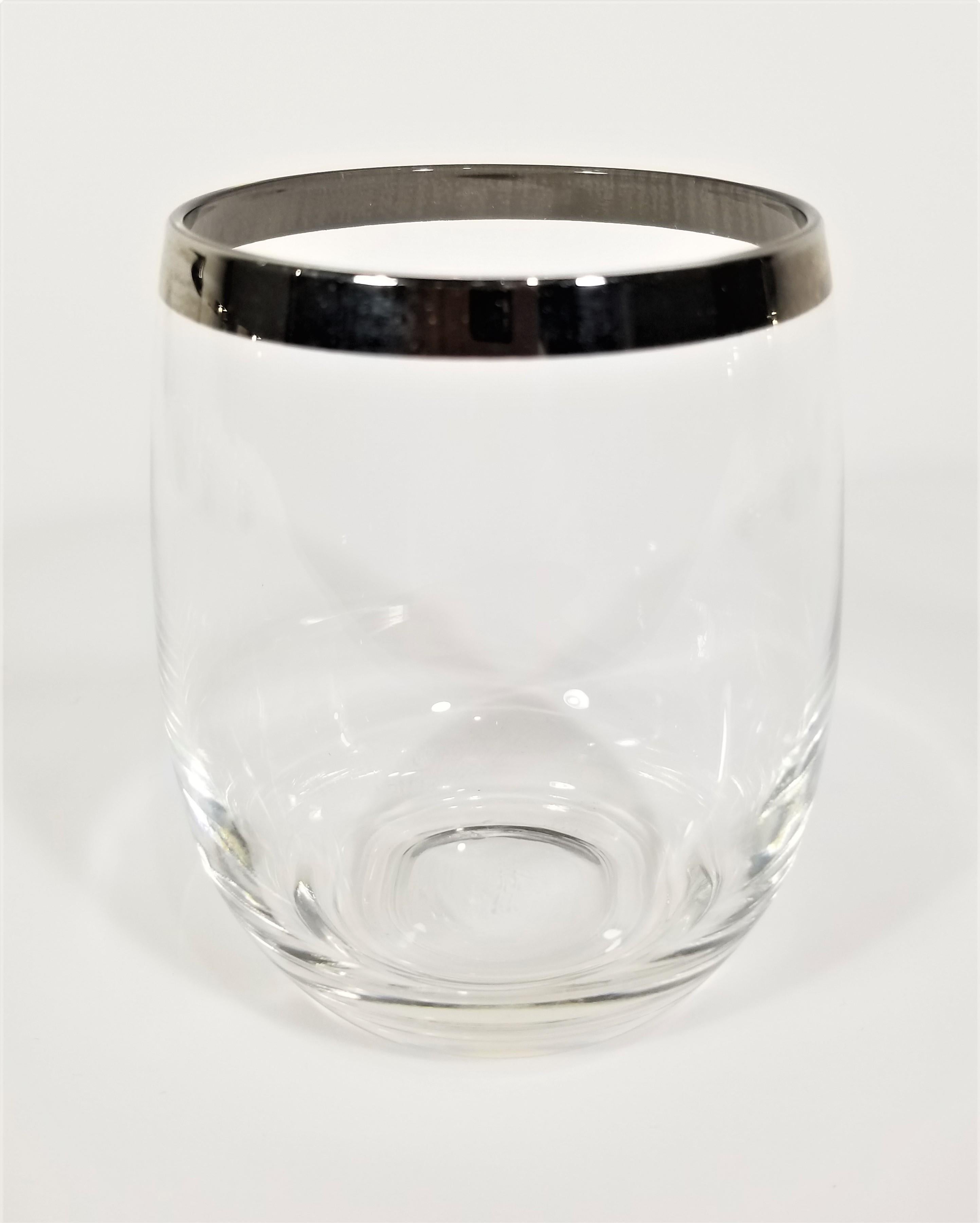 Dorothy Thorpe Silver Rimmed Glassware Barware Mid Century 5