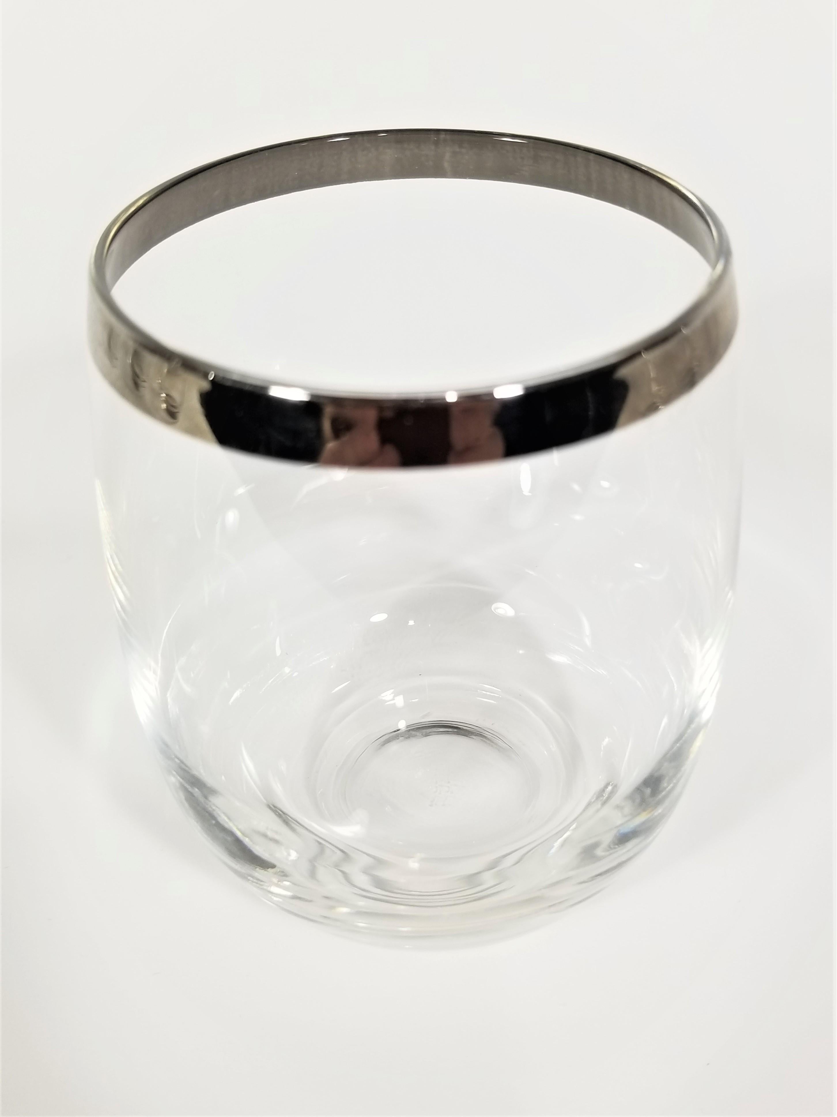 Dorothy Thorpe Silver Rimmed Glassware Barware Mid Century 6