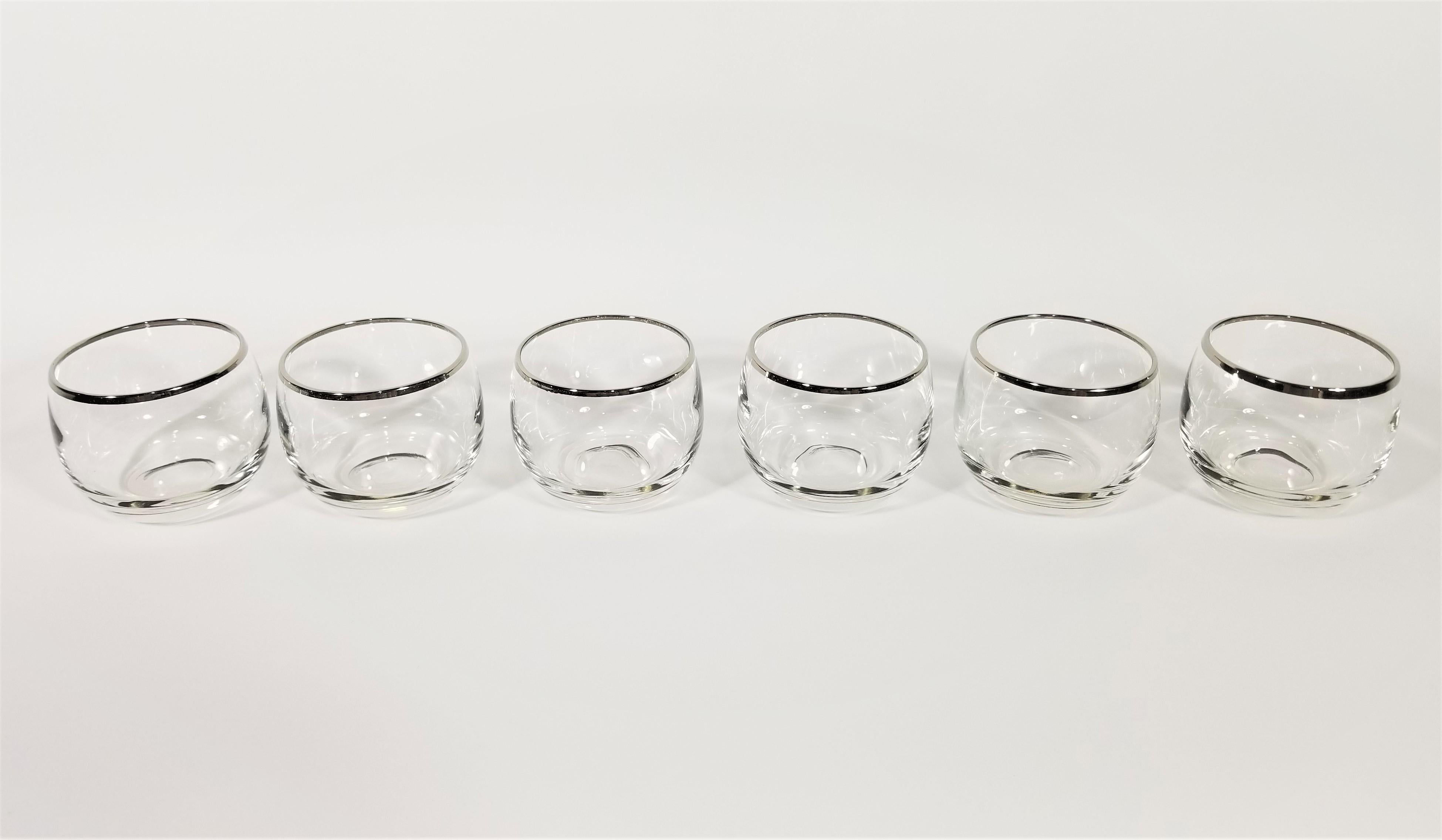 Dorothy Thorpe Silver Rimmed Glassware Barware Set of 6 Midcentury 4