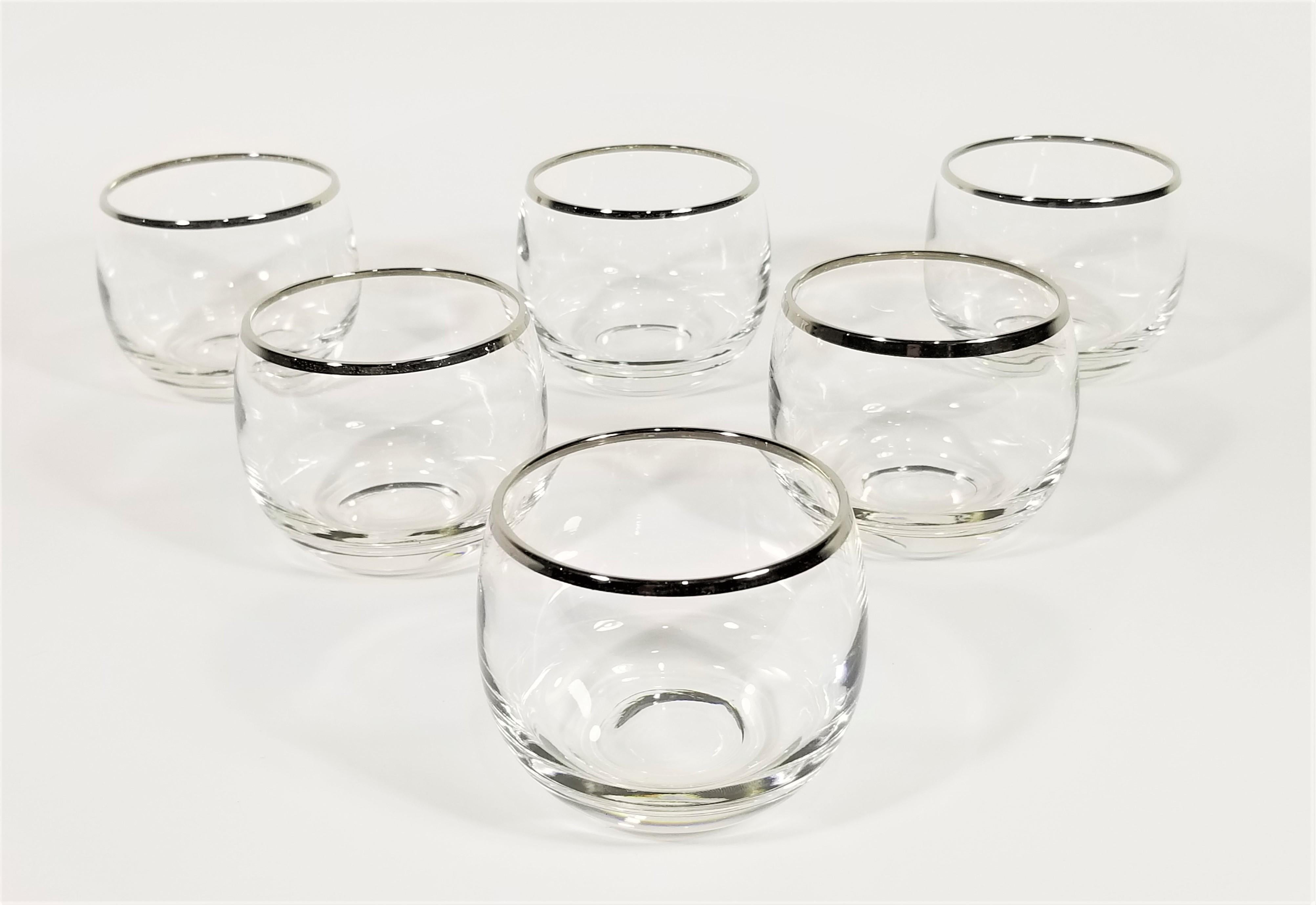Dorothy Thorpe Silver Rimmed Glassware Barware Set of 6 Midcentury 7