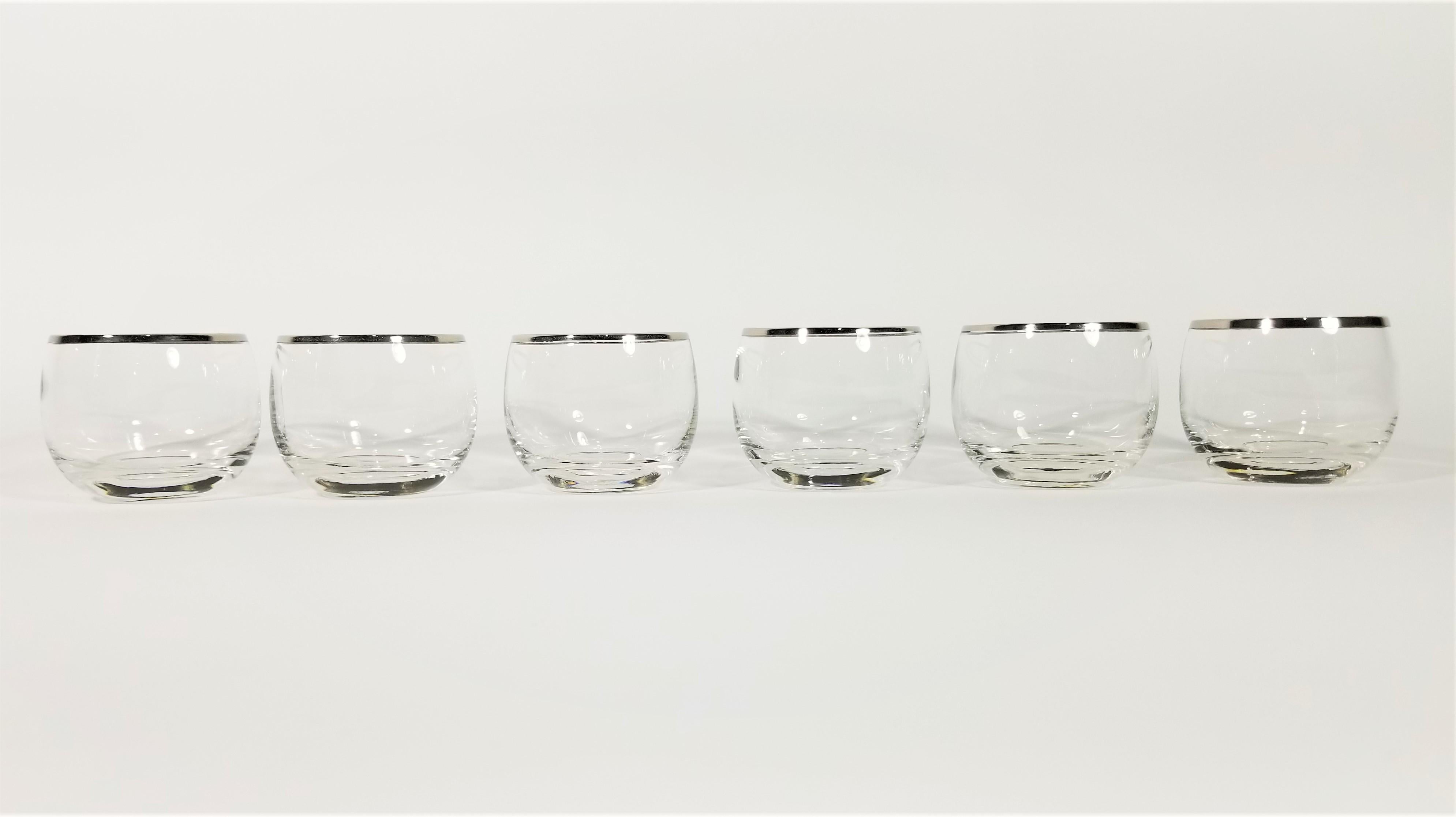 Dorothy Thorpe Silver Rimmed Glassware Barware Set of 6 Midcentury 2
