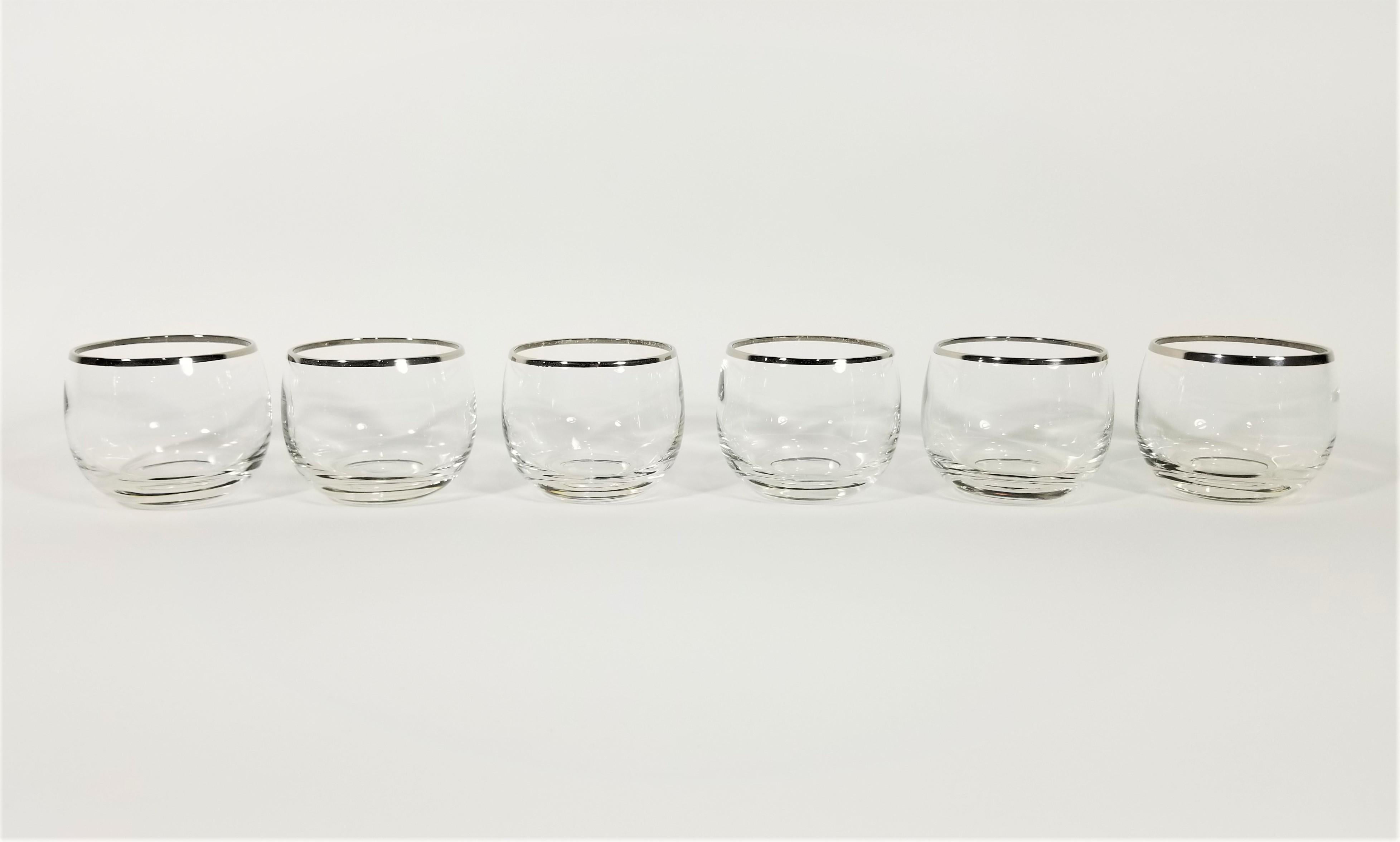 Dorothy Thorpe Silver Rimmed Glassware Barware Set of 6 Midcentury 3