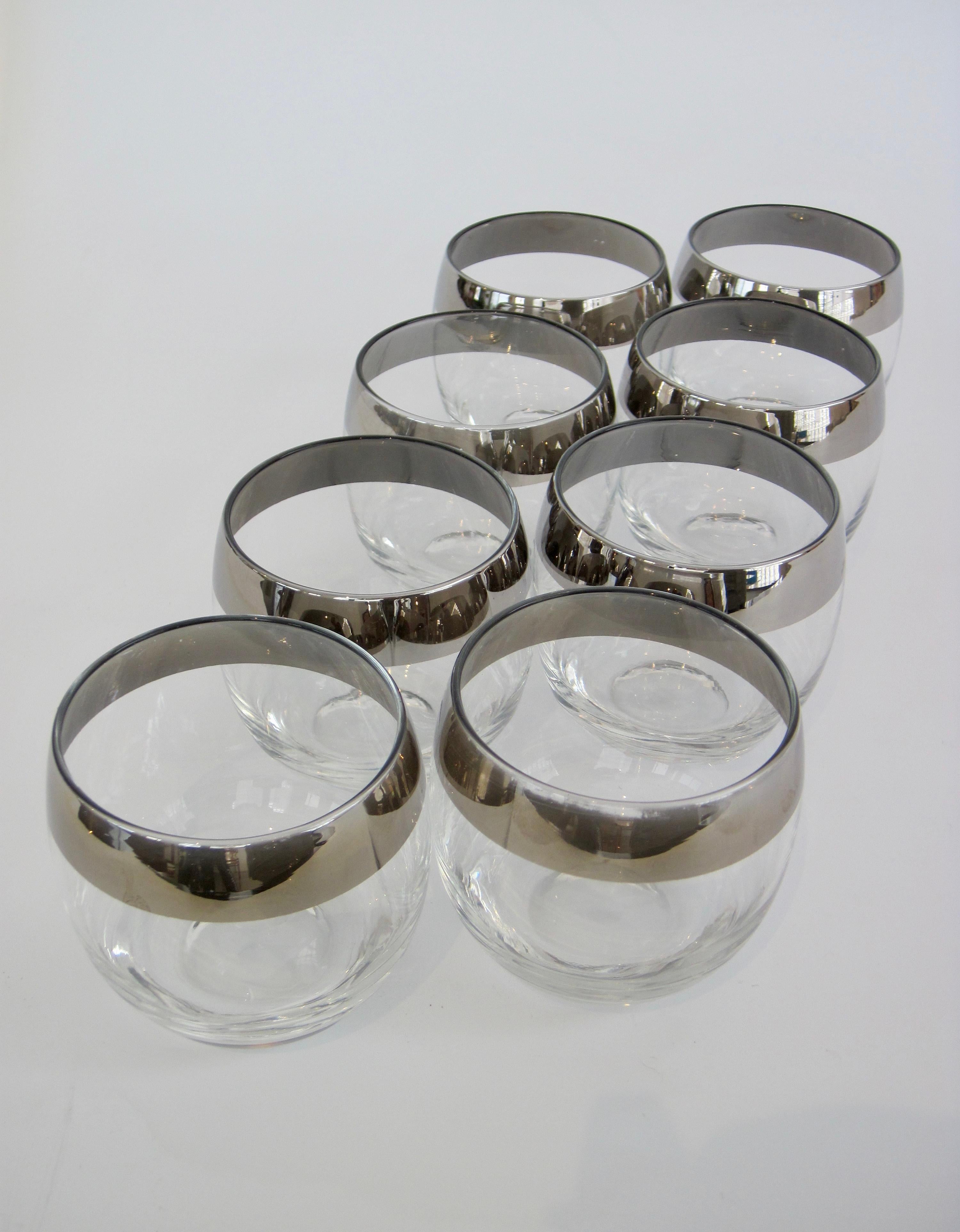 Dorothy Thorpe Silver Roly Poly Rocks Cocktail Glasses, Set of Eight 1