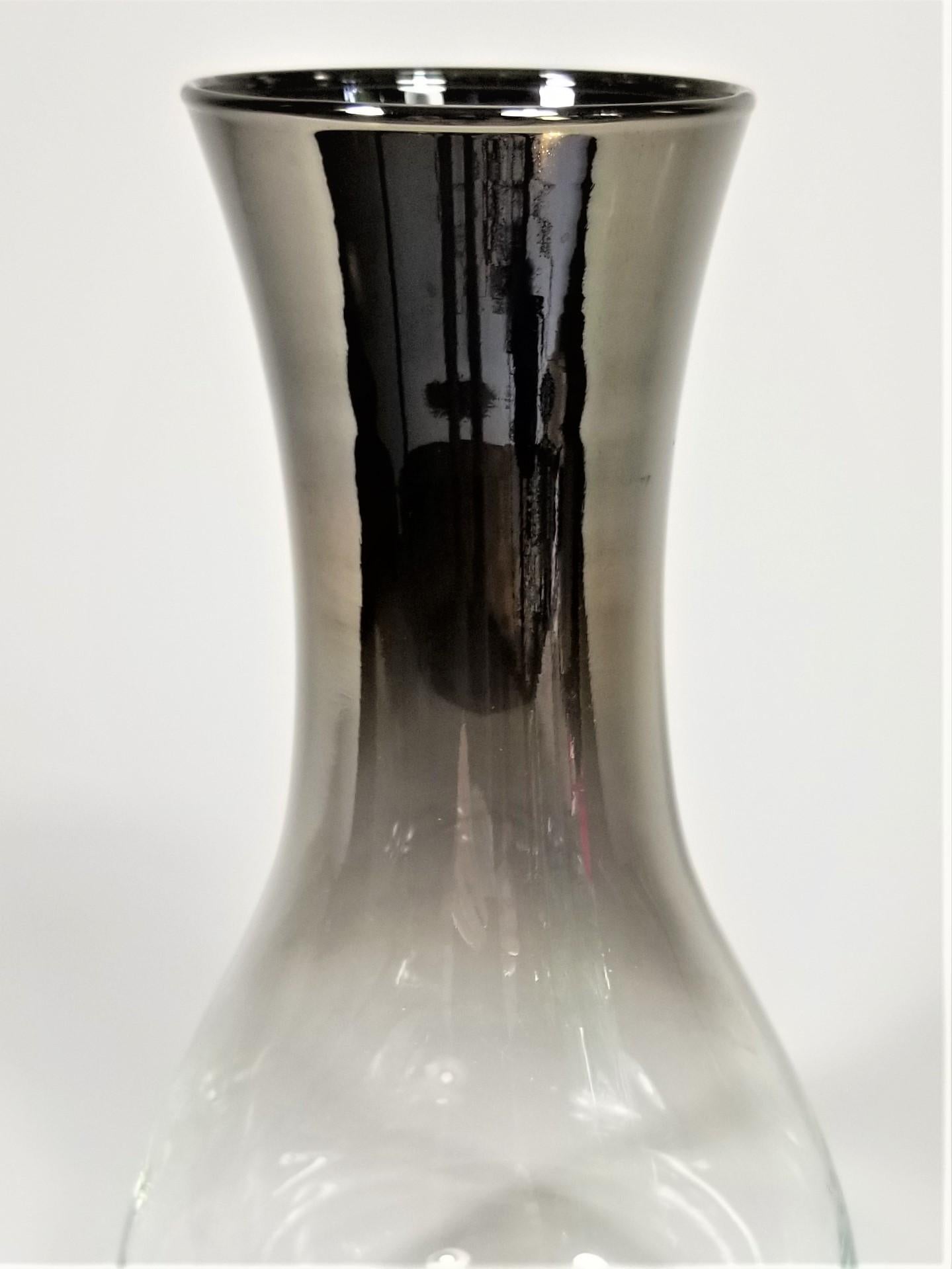 American Dorothy Thorpe Style Carafe with Silver Fade by Libbey Midcentury For Sale