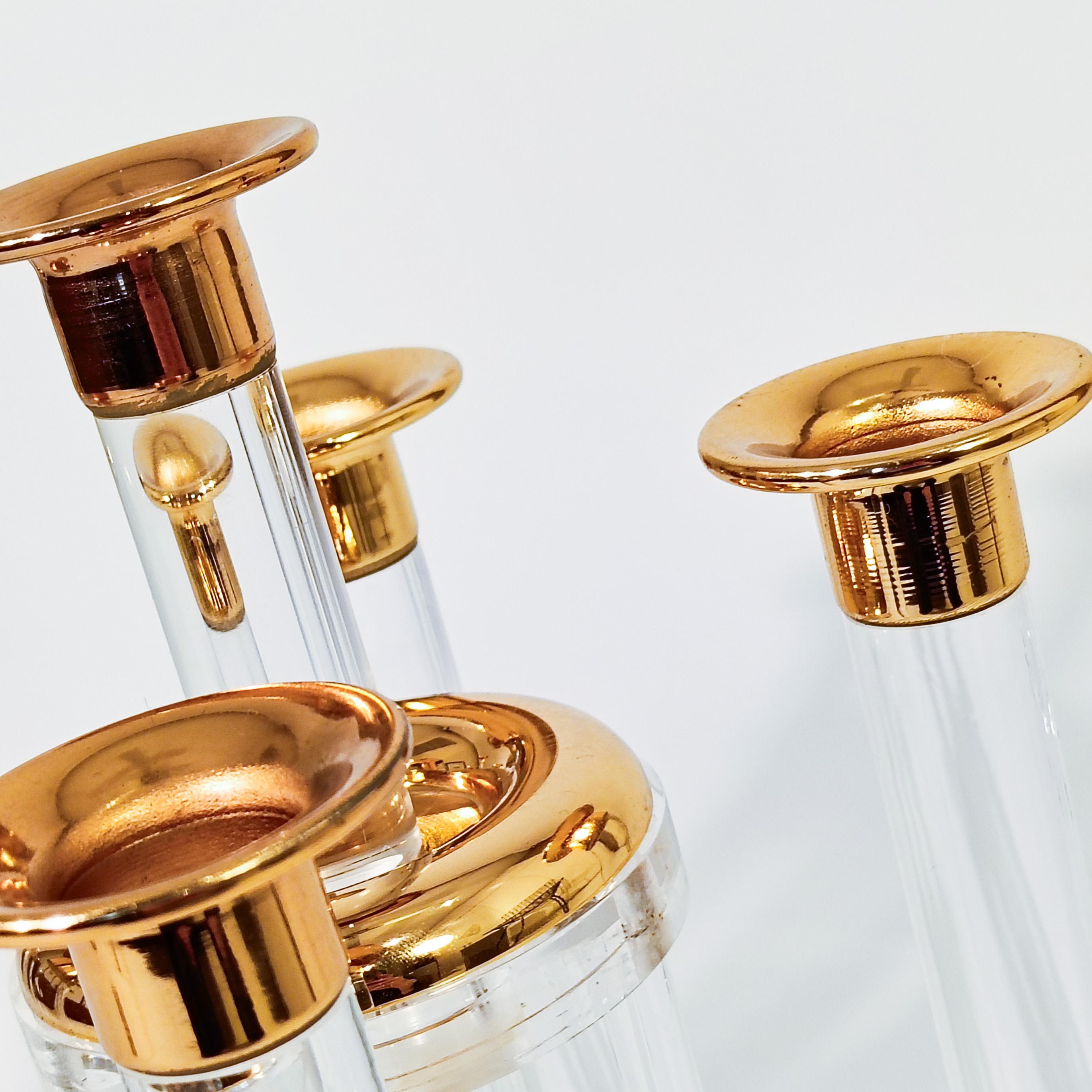 Stile Dorothy Thorpe. Candelabri Hollywood Regency, Italia, anni '80 in vendita 2