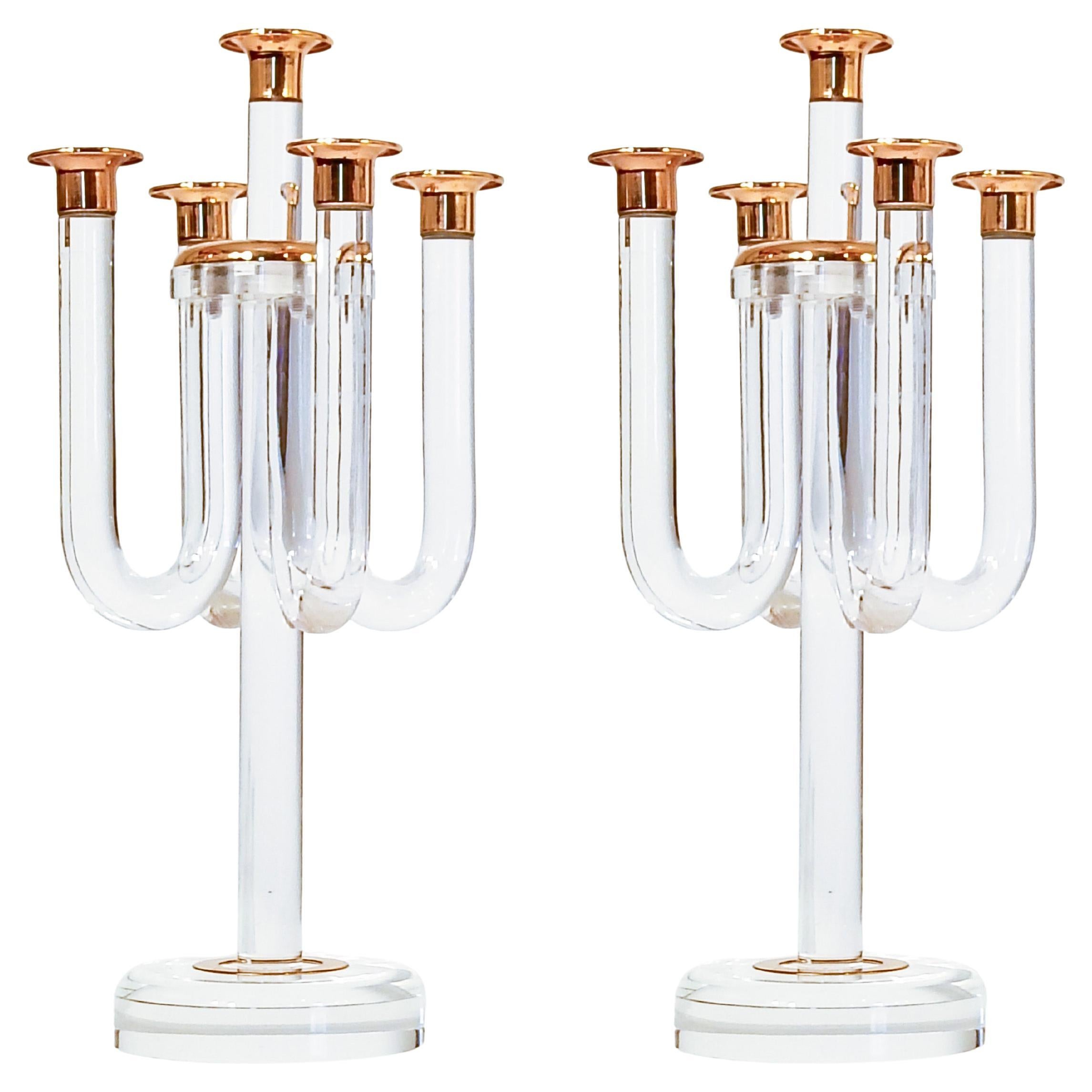 Stile Dorothy Thorpe. Candelabri Hollywood Regency, Italia, anni
80