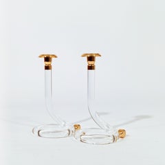 Dorothy Thorpe style. Hollywood Regency candle holders, Italy, 1970s