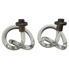 Dorothy Thorpe Vintage-Kerzenständer aus Lucite mit Brezel