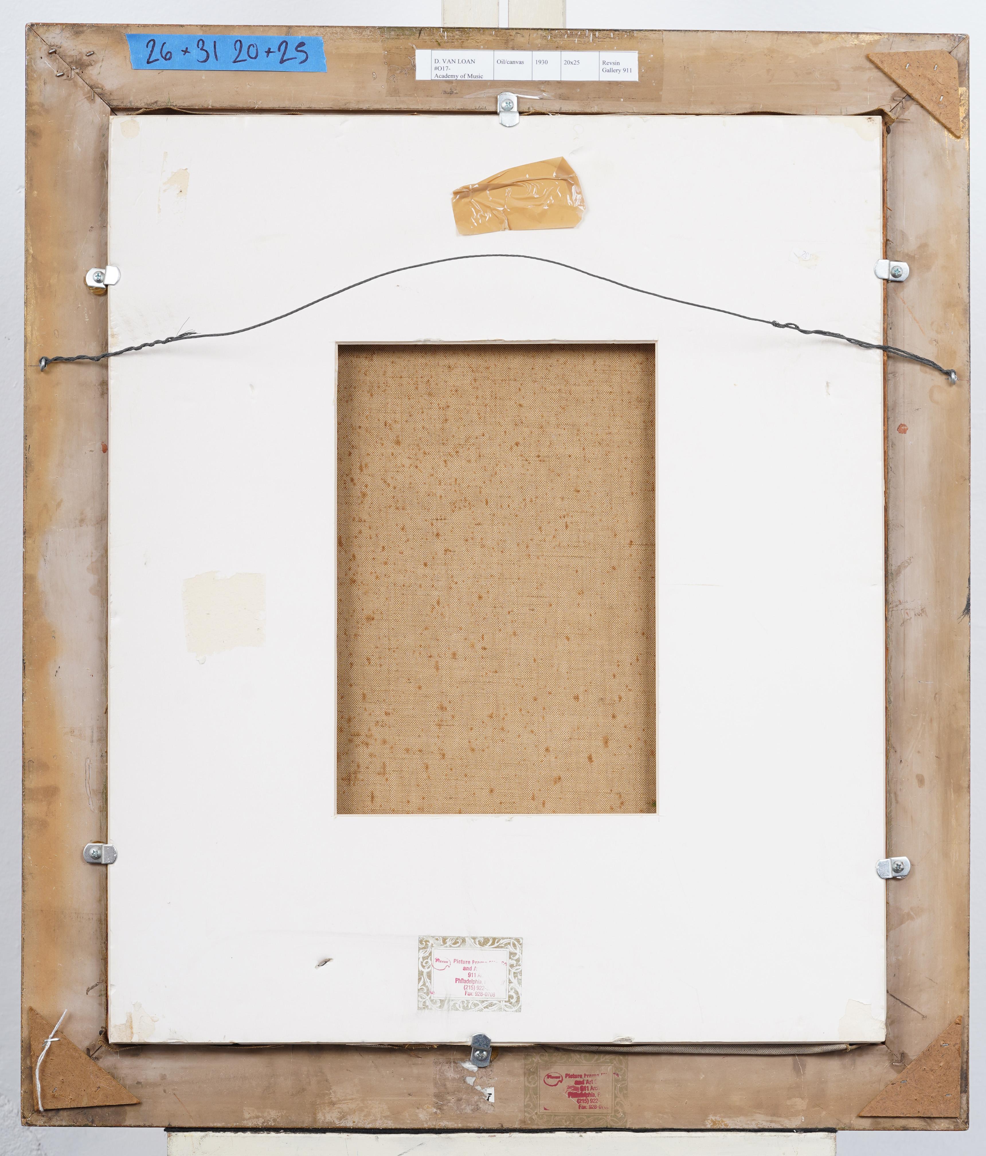 Pintura al óleo enmarcada Cubista Modernista Americana Interior del Palco de la Ópera en venta 2