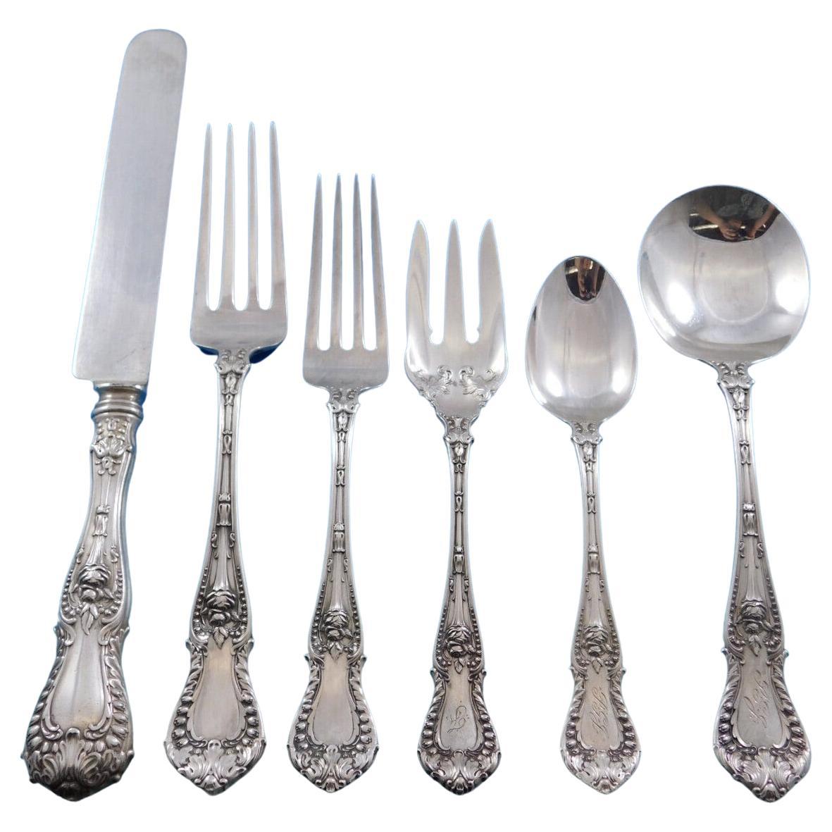 Dorothy Vernon by Whiting Sterling Silver Flatware Set 12 Service 73 pcs Dinner For Sale