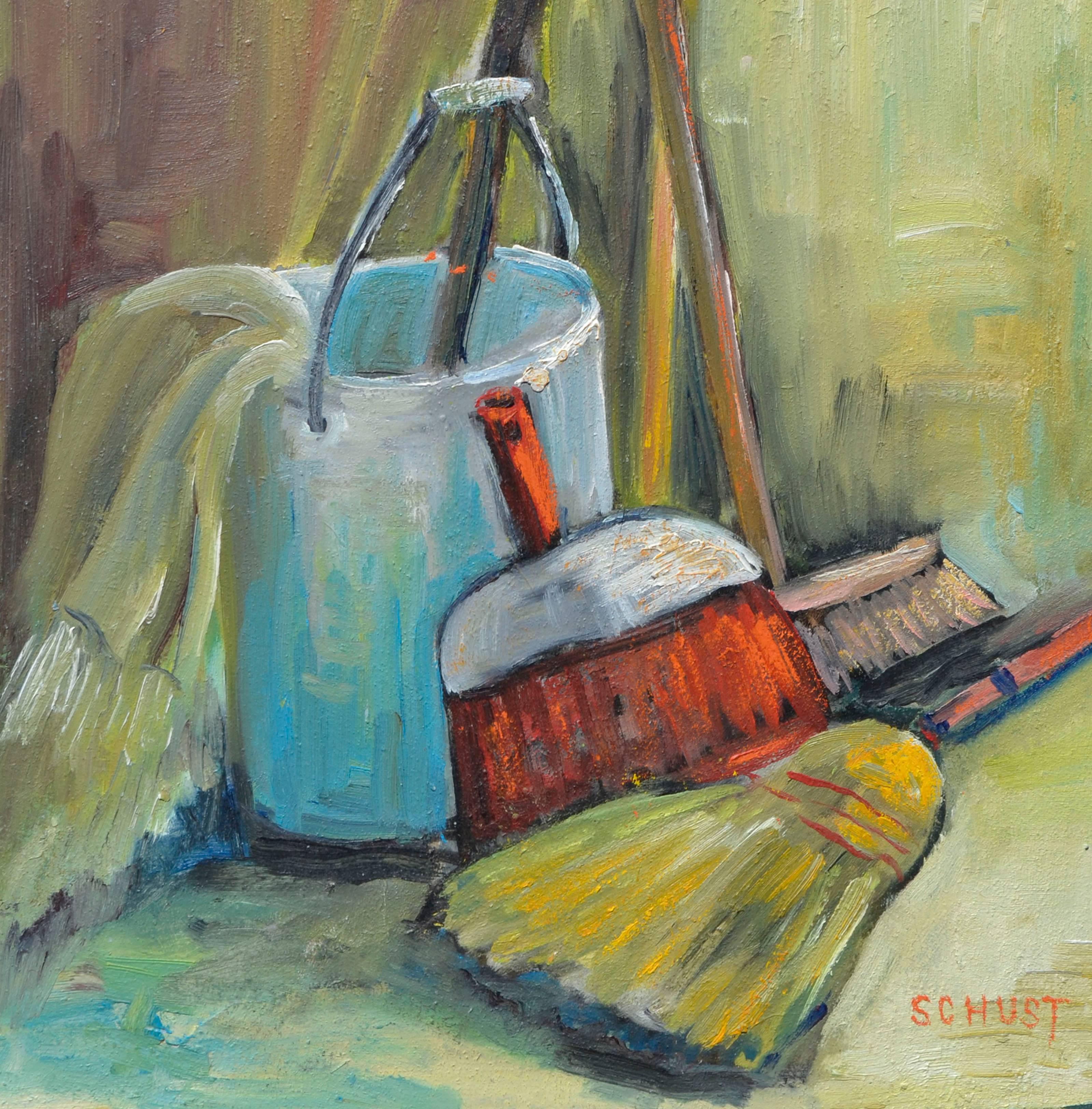 Domestic Tools - Modern Still-Life  - Painting by Dorothy Violet Bywater-Schust 