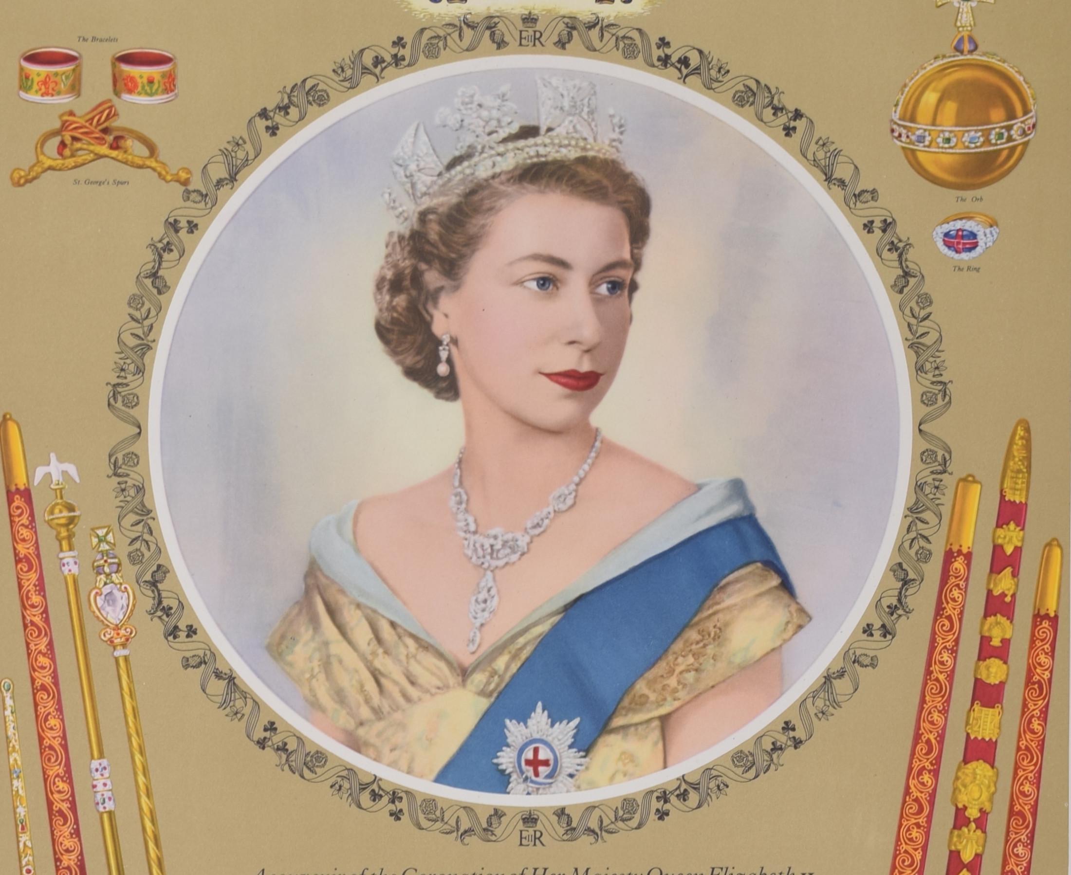 1953 Coronation Regalia of Queen Elizabeth II poster for National Savings - Print by Dorothy Wilding