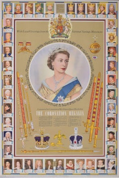 1953 Coronation Regalia of Queen Elizabeth II poster for National Savings