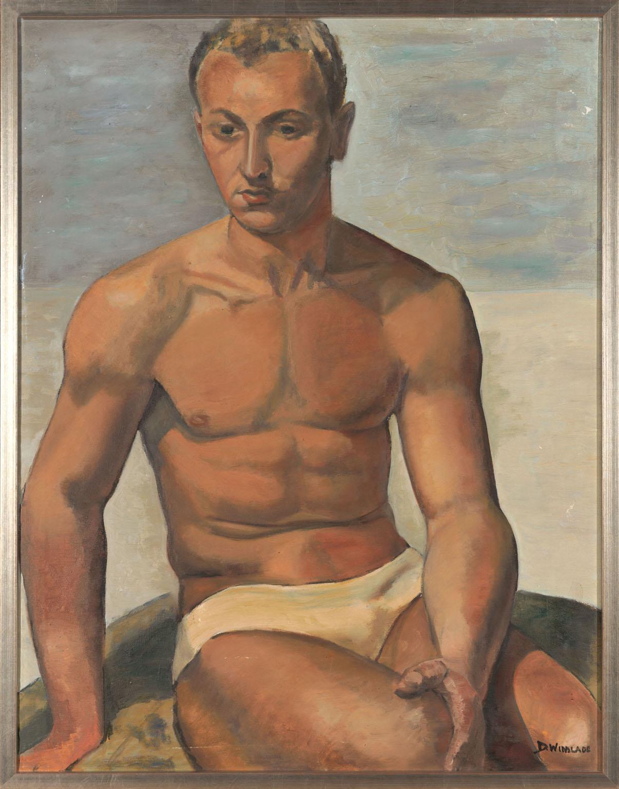 Portrait of a Male Nude - Painting by Dorothy Winslade