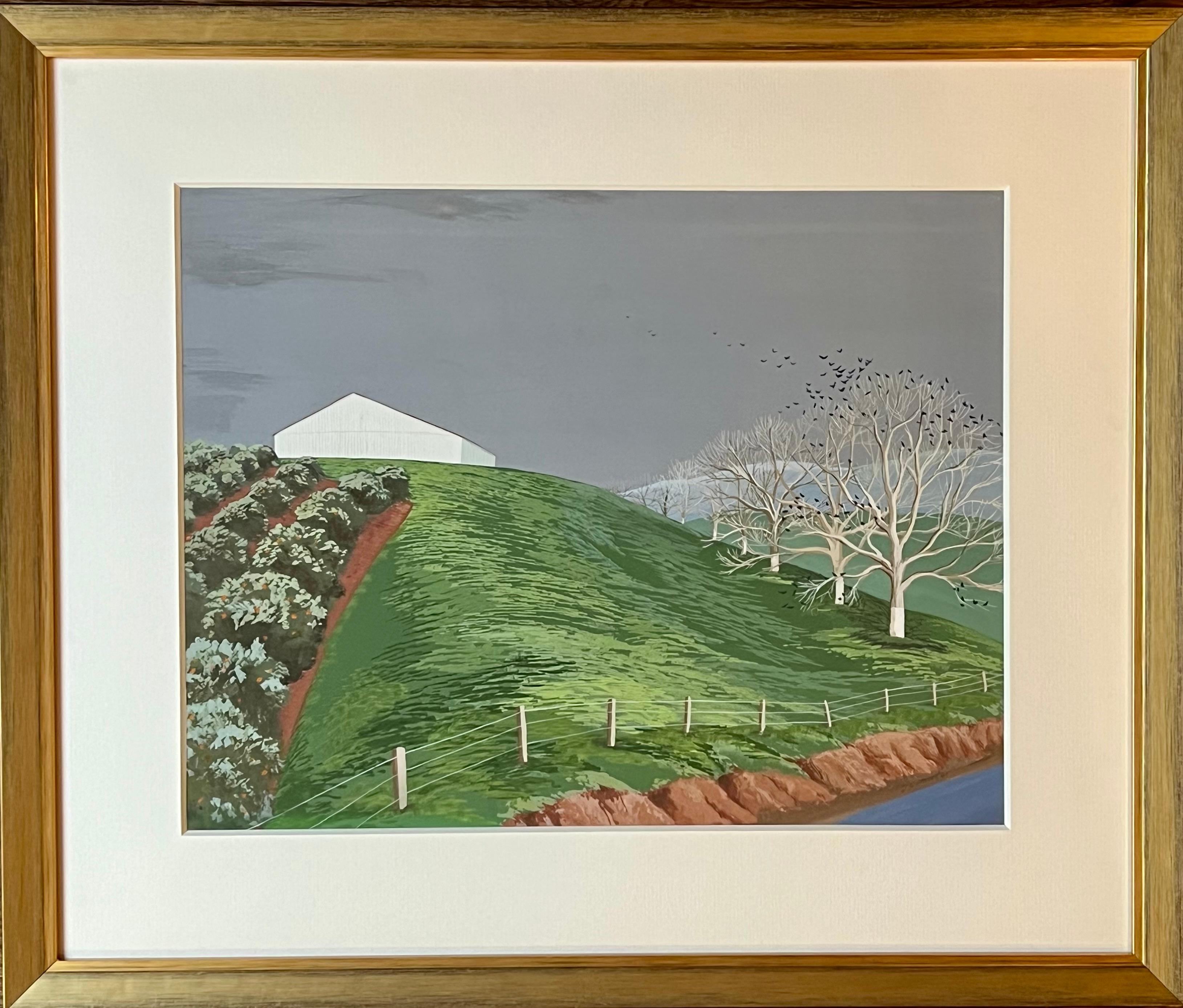 Orange Grove Landscape - American Modern Painting by Dorr Bothwell