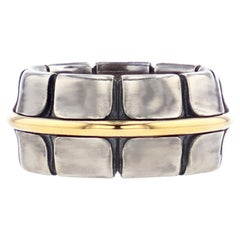 Dorsal Bandeau Ring in 18k Yellow Gold & Distressed Silver by Elie Top