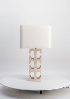 Dorse Travertine Table Lamp by Studio Karen B