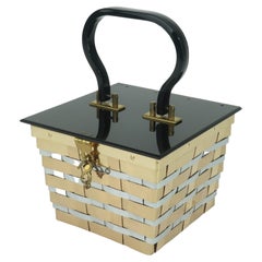 Dorset Rex 1950, borsa a cestino in lucite argentata e dorata