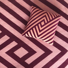 Dorsey Geometric Stripe Pink Velvet Cushion