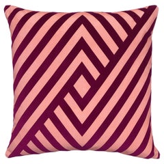 Dorsey Geometric Stripe Pink Velvet Cushion