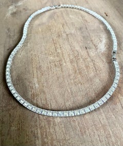 Dorsons Demi-Parure Set in Sterling Silver ; Tennis Bracelet + Tennis Necklace