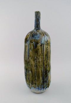 Dorte Sandal, Denmark, Large Unique Vase in Glazed Stoneware