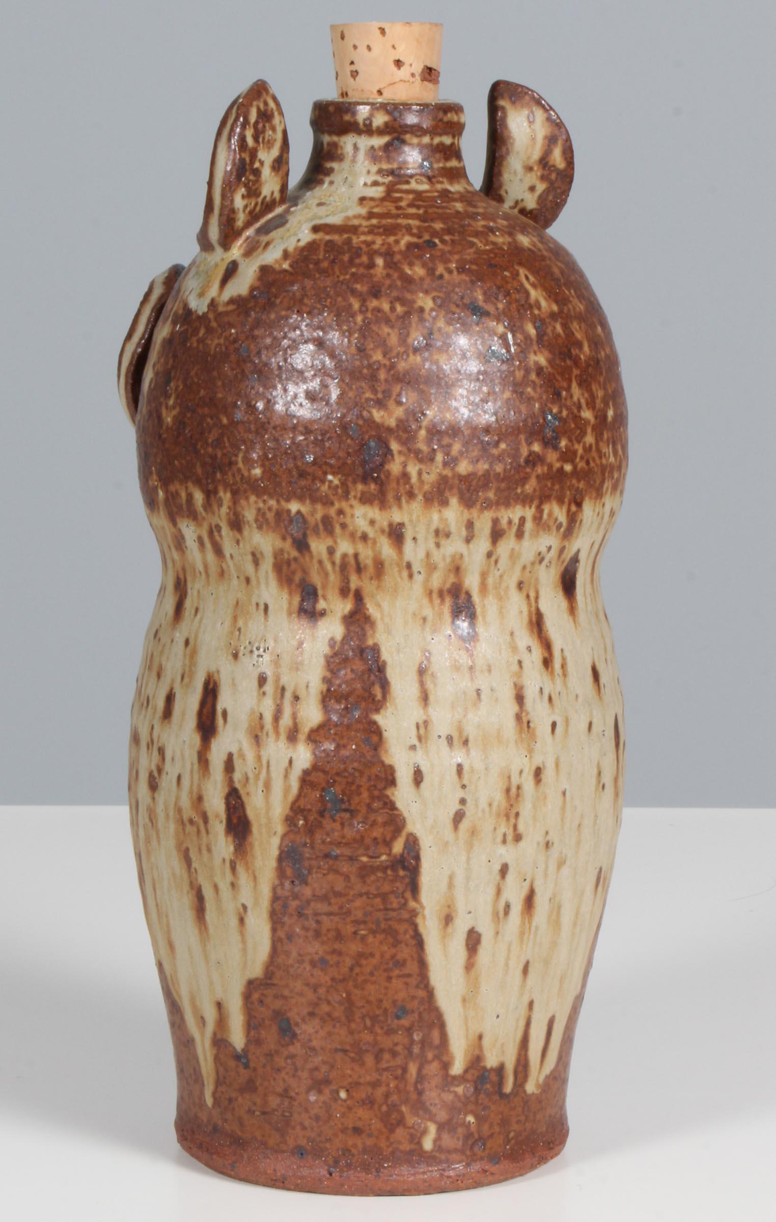 Dorte Visby glazed ceramic bottle In Good Condition For Sale In Esbjerg, DK