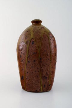 Dorthe Møller, Own Workshop, Ceramic Vase in Rustic Style, Raku Burned