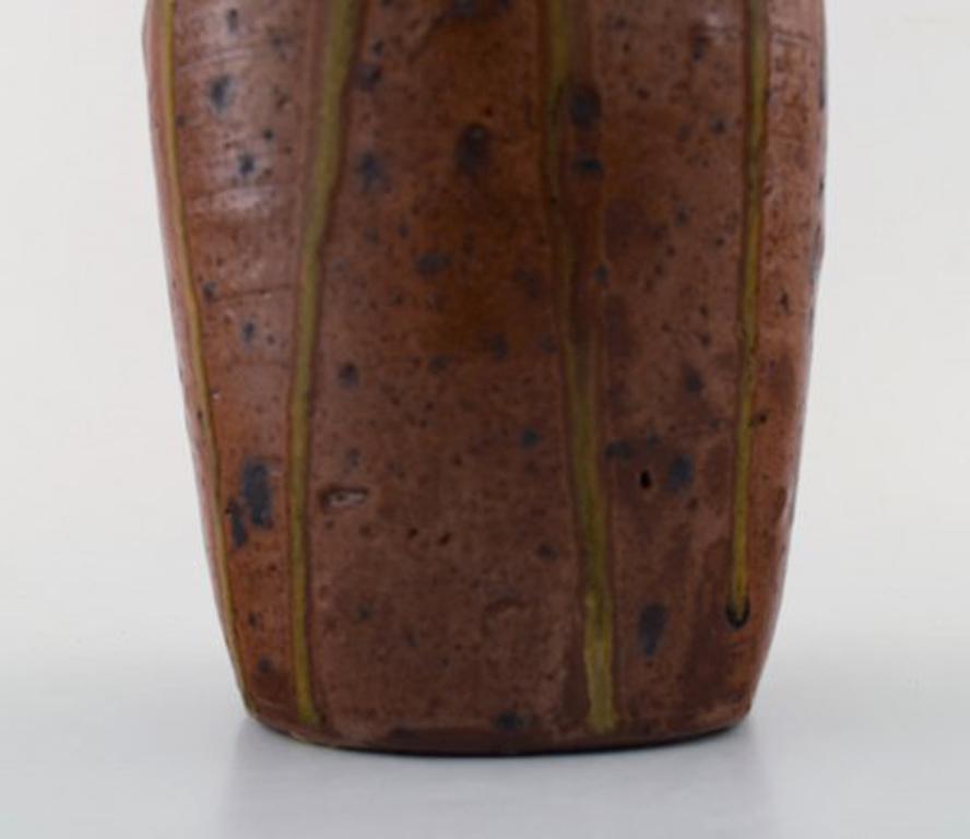 Late 20th Century Dorthe Møller, Own Workshop, Ceramic Vase in Rustic Style, Raku Burned For Sale