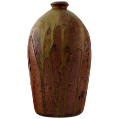 Vintage Dorthe Møller, Own Workshop, Ceramic Vase in Rustic Style, Raku Burned