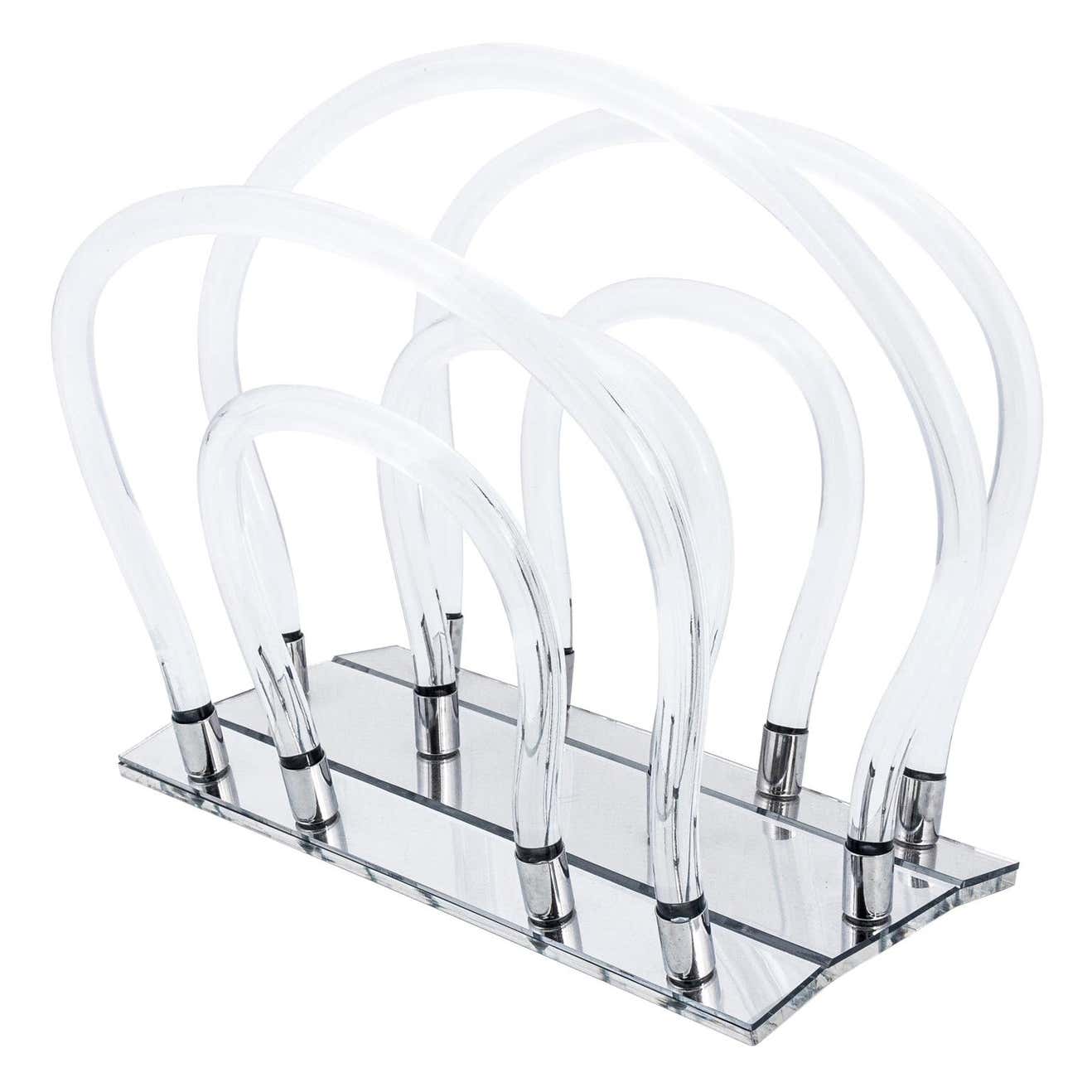 Dorthey Draper Lucite Magazine Rack For Sale at 1stDibs