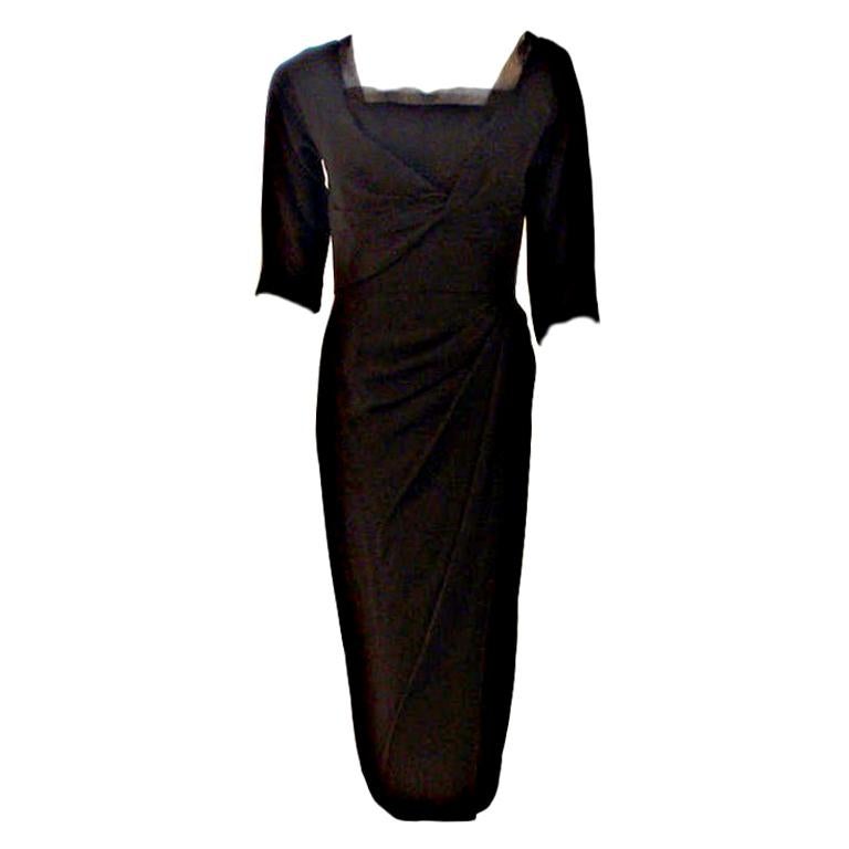 Dorthy O'hara Vintage Black Cocktail Dress, Circa 1940