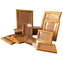 4 Dorvilliers Small Burl Wood Picture Frames