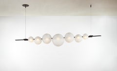 Dòry by Silvio Mondino Studio, Statement Linear Chandelier Darkened, Frosted
