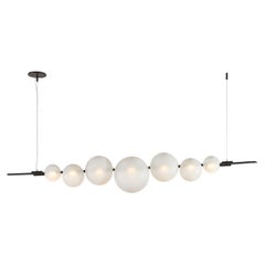 Dòry by Silvio Mondino Studio, Statement Linear Chandelier Darkened, Frosted